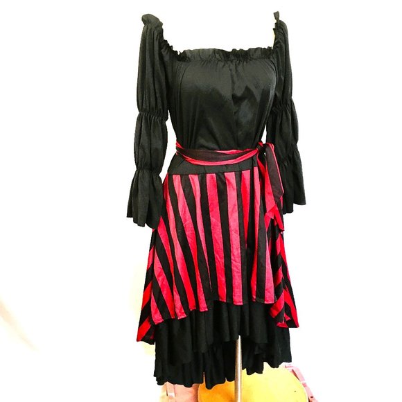 Pirate Girl Dress w/ sash  M/L - Picture 1 of 10